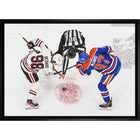 Connor Bedard and Connor McDavid 20x29 Blackhawks - Toile encadree - 22" x 31"-Impression sur toile de qualité supérieure avec bordures enveloppées