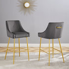 Modway - Discern Tabourets de bar - Gris - Ensemble de 2-Rembourrage en mousse dense