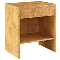 Modway - Hudson Bois de burl à 1 tiroir Table de chevet avec étagère, Naturel-Table de chevet moderne
