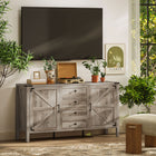HOMCOM - Buffet de style ferme 59,2 po L avec plateau épais - gris vieilli-Structure en MDF et panneaux de particules avec un dessus de 0,9 po/2,4 cm d’épaisseur supportant jusqu’à 260 lb/118 kg 