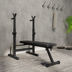 Soozier - Banc de musculation réglable, noir-Le design pliable permet d'économiser beaucoup d'espace 