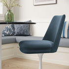 Modway - Lippa Salle à manger pivotante Performance Velvet Fauteuil d’appoint - Blanc Cadet Bleu-Coussin de siège amovible