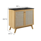Modway - Soma 36" Vanette de salle de bain - Noir de chêne-Tablette réglable