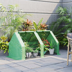 Outsunny - serre tunnel portable 6 pi x 3 pi x 3 pi avec grandes portes à glissière et bâche PE imperméable/anti-UV, vert-Idéal pour prolonger la saison de croissance des plantes et les protéger des conditions météorologiques extrêmes  
