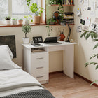 HOMCOM - Bureau d'ordinateur avec rangement - 39,4 po L x 15,7 po l x 29,5 po H - blanc-Fabriqué en panneaux de particules avec une finition plaquée pour une utilisation durable