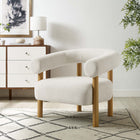 Modway - Sable Tissu rembourré Fauteuil - Ivory Natural-Ossature en bois