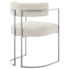 Modway - Huron Dos courbé Tissu et métal Chaise d’accent pour salle à manger - Crème d’argent-8