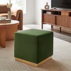 Modway - Tilden Velous de performance carré 17" Rembourré Ottoman - Moss Green Natural-Rembourrage en mousse dense