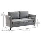 HOMCOM - Canapé loveseat avec accoudoirs courbés - gris clair-La housse du coussin de dossier est amovible et lavable pour plus de praticité 