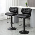 HOMCOM - Tabourets de bar réglables avec repose-pieds et dossier - noir - paquet de 2-La hauteur de l’assise s’adapte au comptoir ou au bar 
