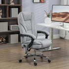 Vinsetto - Fauteuil de bureau massant inclinable à hauteur réglable et repose-pieds - gris-Faites une pause et étirez-vous avec une inclinaison de 135° et un repose-pieds 