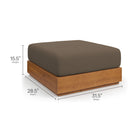 Modway - Tahoe Terrasse extérieure Bois d’acacia Ottoman in Cacao naturel-Bois d’acacia certifié FSC