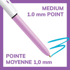 BIC - Stylos à bille à 4-Color Fashion - rétractables - 1.0 mm - Paquet de 2-L'encre durable est idéale pour les fournitures artistiques, scolaires ou de bureau