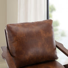 Ebello - Joichiro Fauteuil à accoudoirs 29,5 po cadre bois massif rétro milieu de siècle rembourré, brun clair-Couleur : Marron