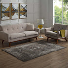 Modway - Berit Treillis floral vintage vieilli Tapis de 5 pi l x 8 pi L - Brun et beige-Tissage serré à poil bas