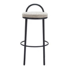 Zuo - Sisal Tabouret de bar - Tweed beige - Ensemble de 2-Tissu chenille doux