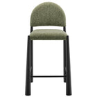 Modway - Hayley Tissu rembourré Tabouret de comptoir - Feuille Noire-Entièrement assemblé