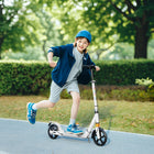 Qaba - Trottinette pliable pour enfants avec 4 hauteurs réglables - blanc-Freins doubles pour un arrêt en toute sécurité 