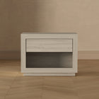 Manhattan Comfort - Table de nuit contemporaine Soren 32" à 1 tiroir - Chêne blanchi-Assemblage à domicile requis Tout le matériel inclus