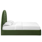 Modway - Solana Arqué Performance Velvet Lit plateforme Queen, Vert mousse-Base du socle