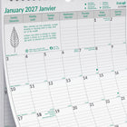 Blueline - 2027 Calendrier mural mensuel EcoLogix - 12 po x 17 po - bilingue-Reliure à double spirale avec œillet de suspension intégré