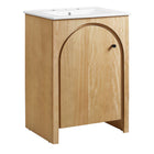 Modway - Appia 24" Vanette de salle de bain - Oak White-Charnières à fermeture douce