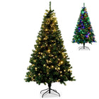 MotionGrey - Arbre de Noël artificiel - Sapin de 6 pieds avec branches articulées et lumières LED chaudes - Vert-Comprend 267 baies rouges décoratives et des branches réalistes pour un rendu dense et élégant