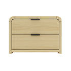 Manhattan Comfort - Table de nuit moderne Grace 28" - Chêne naturel et noir-Table de nuit moderne pour chambre et salon
