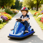 Qaba - Voiture tamponneuse électrique 6V pour enfants avec rotation à 360 degrés et double moteur - bleu-Deux moteurs de 6V offrent une puissance amusante avec des rotations passionnantes à 360 degrés 