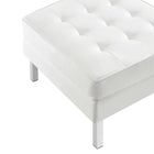 Modway - Loft Touffe Cuir végane Ottoman - Blanc argenté-Capsules de pied non marquées