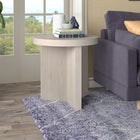Hudson&Canal - Table d'appoint ron Holm 22" L - Aulne blanc-Caractéristiques assemblage facile