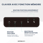 MotionGrey - Bureau debout électrique réglable Ergo2 Pro avec réglages de mémoire - 55 po x 28 po, plateau blanc, cadre blanc-Finition stratifiée durable - Le plateau présente un motif en bois stratifié (110 cm × 60 cm × 1,5 cm), avec une surface lisse et résistante aux rayures. Son design moderne et minimaliste s’intègre facilement dans divers environnements professionnels et résidentiels