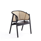 Manhattan Comfort - Versailles fauteuil d’appoint industry chic 23,62" - noir et cannage naturel-Chaise d’appoint en rotin moderne - chic de l’industrie, parfaite pour le salon et la salle à manger