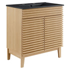 Modway - Render 30" Vanette de salle de bain - Noir de chêne-Style moderne du milieu du siècle