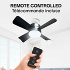 Bell+Howell - Lampe de ventilateur à douille de 15,7 po avec télécommande - Noir-Choisissez parmi plusieurs réglages d'éclairage : élevé, moyen ou faible