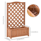 Outsunny - jardinière surélevée avec treillis pour plantes grimpantes - 28 po L x 11 po l x 46 po H -Fabriqué en bois de sapin et conçu pour l'extérieur
