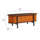 Modway - Coralie Cuir végétalien courbé Ovale Table basse - Noyer Tan-Stratifié à grain de bois