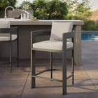 Modway - Tahoe Terrasse extérieure Aluminium pour patio Tabouret de comptoir - 36,5 po - Blanc-Siège à lattes