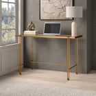 Hudson&Canal - Bureau Inez 48" - Laiton-Le bureau présente un espace inférieur ouvert avec une barre transversale enveloppante