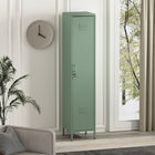 Manhattan Comfort - Armoire de rangement individuelle moderne Naomi 15 po avec casier - Vert-1 porte standard ventilée avec une longue poignée arrondie en métal et une serrure clé incluse