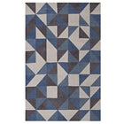 Modway - Kahula Mosaïque du triangle géométrique Tapis de comédie 8 pi l x 10 pi L - Bleu, blanc et gris-Tapis en mosaïque triangulaire géométrique