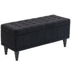 HOMCOM - Banc ottoman de rangement à dessus rabattable pour bout de lit - noir-Élégant et chic, ce banc met en valeur n'importe quel espace de vie   