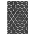 Modway - Solvea Treillis marocain Tapis 5 pi l x 8 pi L Shag Area - Gris foncé et ivoire-Tapis marocain à treillis shag