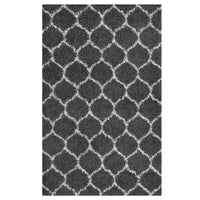 Modway - Solvea Treillis marocain Tapis 5 pi l x 8 pi L Shag Area - Gris foncé et ivoire-Tapis marocain à treillis shag