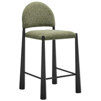 Modway - Hayley Tissu rembourré Tabouret de comptoir - Feuille Noire-Tabouret polyvalent