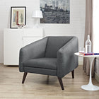 Modway - Slide Tissu rembourré Fauteuil - Gris-Pieds en caoutchouc massif