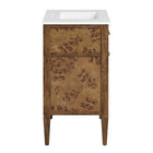 Modway - Elysian 30" Vanette de salle de bain - Brun blanc-Construction en bois de manguier