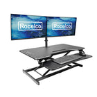 Rocelco - Élévateur de bureau électrique EDR de 37,4po avec portée verticale améliorée, AC-USB et support pour 2 moniteurs, Noir-Le plateau de clavier fixe pleine grandeur de 31,8  pox 11,8 po peut contenir un clavier ou un ordinateur portable