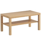 HOMCOM - Table basse 2 niveaux avec étagère de rangement pour salon - bois naturel-Fabriqué en MDF massif et panneau en nid d'abeille avec une finition plaquée résistante à l'usure et aux taches