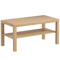HOMCOM - Table basse 2 niveaux avec étagère de rangement pour salon - bois naturel-Fabriqué en MDF massif et panneau en nid d'abeille avec une finition plaquée résistante à l'usure et aux taches